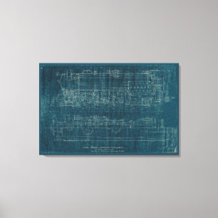Train Blueprint I Canvas Print
