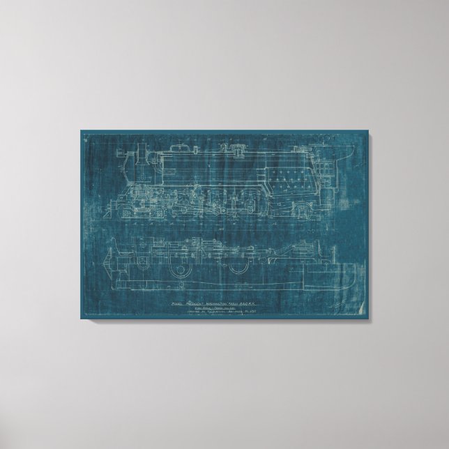 Train Blueprint I Canvas Print (Front)