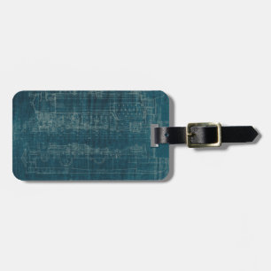 Train Blueprint I Luggage Tag