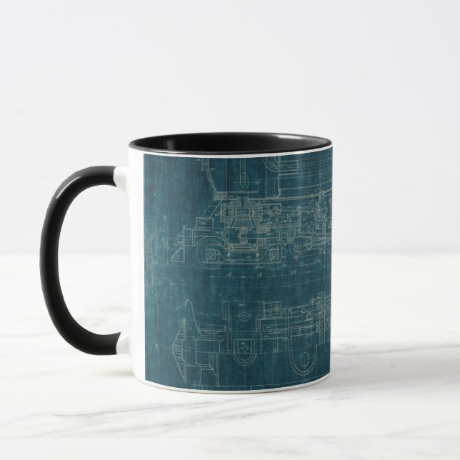 Train Blueprint I Mug (Left)