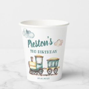Train Boy 2nd Birthday Paper Cup Theme