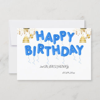 Train Boy 2nd Birthday Thank You Card