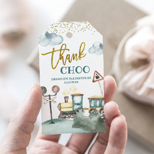 Train Boy 2nd Birthday Thank You Favor Tag