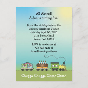 Train Cake & Ice Cream -Invitation de carte postal