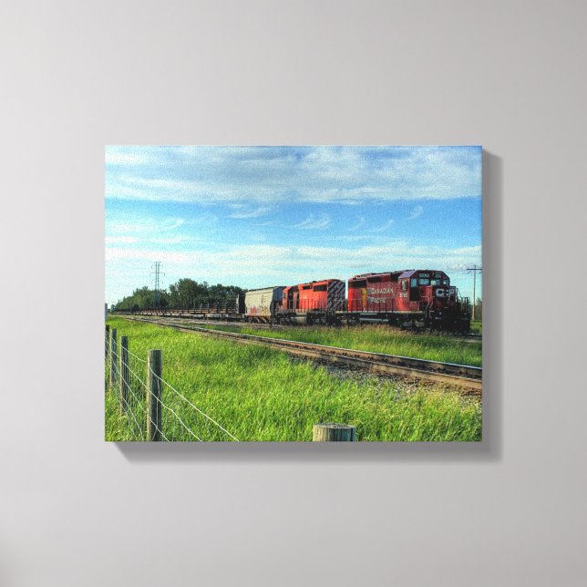 Train Canadian Locomotive Canvas Print (Front)