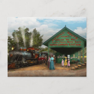 Train - Catskill, NY - Waiting for departure 1902 Postcard