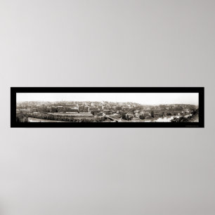 Train & City Lynchburg Photo 1915 Poster