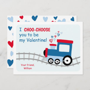Train Class Valentines Holiday Postcard