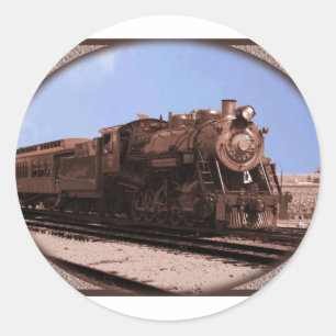 train classic round sticker