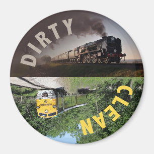 Train Clean Dirty Dishwasher Magnet