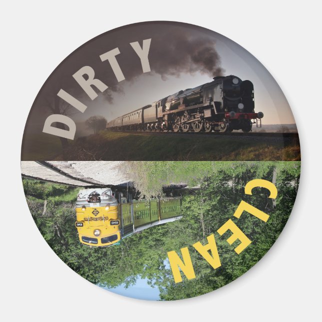 Train Clean Dirty Lave-vaisselle Magnet (Devant)