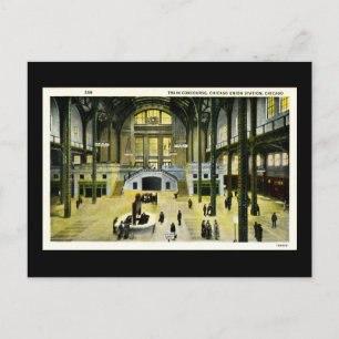 Train Concourse, Chicago Union Station - Vintage Postcard