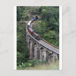 Train crossing bridge Sri Lanka highlands Postcard