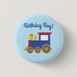 Train Cute Choo-Choo 1st Birthday Party Theme 1 Inch Round Button