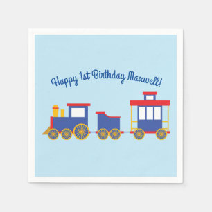 Train Cute Choo-Choo 1st Birthday Party Theme Napkin