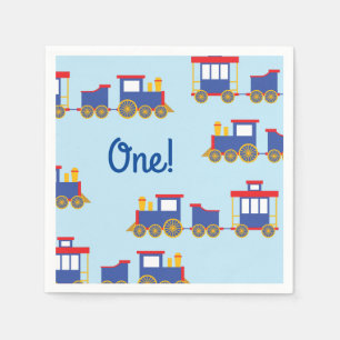 Train Cute Choo-Choo 1st Birthday Party Theme Napkin