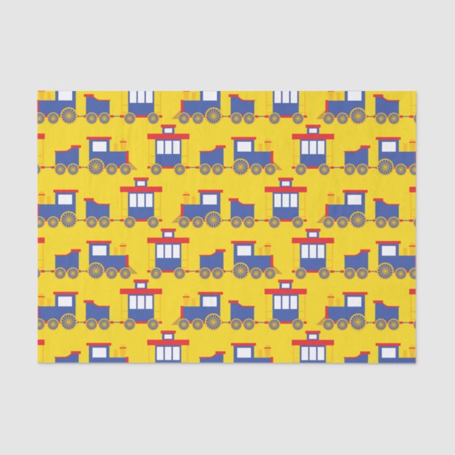 Train Cute Choo-Choo 1st Birthday Party Theme Tissue Paper (Front)