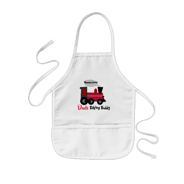 Train Dad's Baking Buddy (or Mom's) Kids Apron (Front)