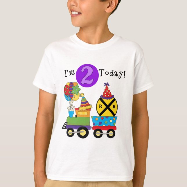 Train d'anniversaire 2e T-shirts et cadeaux d'anni (Devant)