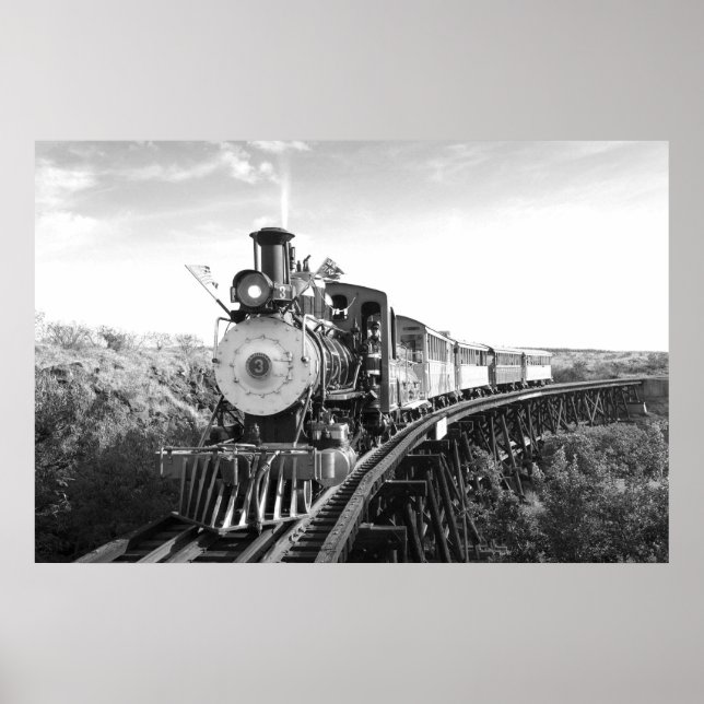 train de canne à sucre_Hawaii affiche noire et bla (Devant)