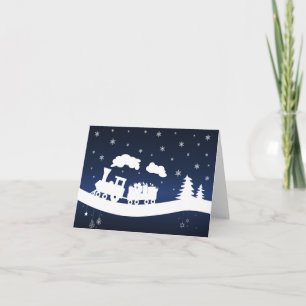 Train de Noël avec la carte de note de cadeaux