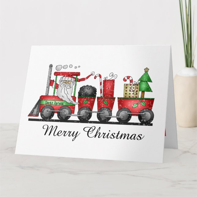 Train de Noël Jour férié ajouter une carte de mess (Devant)