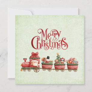 Train de Noël Vintage mignon avec carte Jouets de 