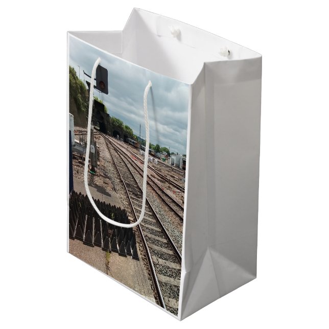 Train depot medium gift bag (Front Angled)
