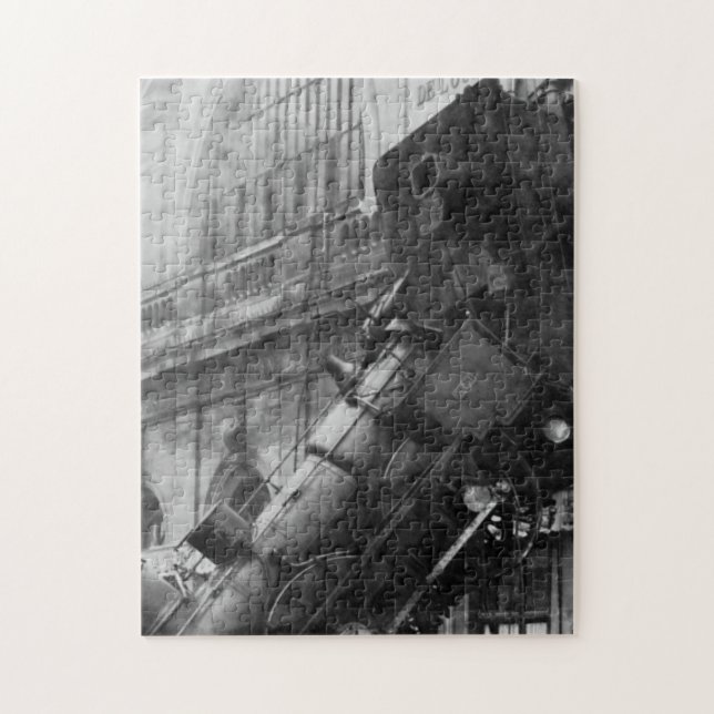 Train Derailment At Montparnasse Station - 1895 Jigsaw Puzzle (Vertical)