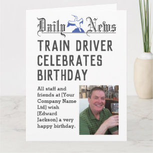 Train Driver Birthday Card to Personalise
