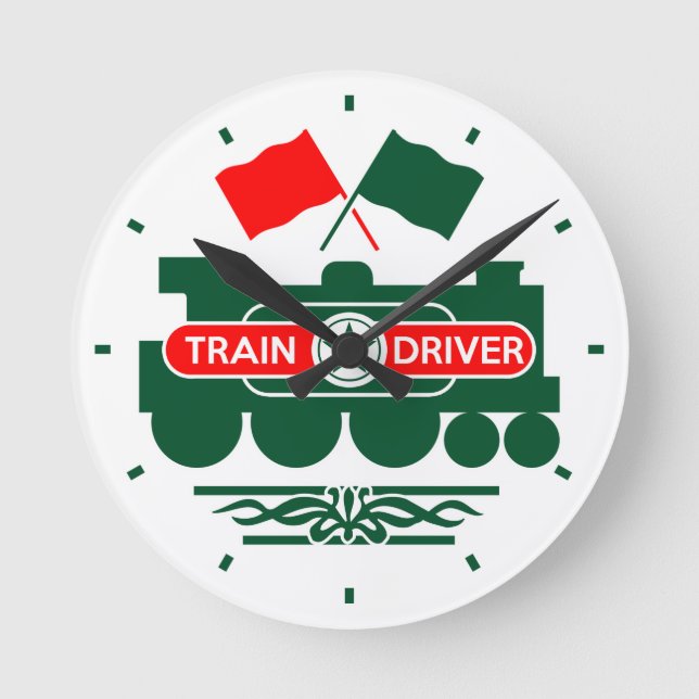 Train Driver Round Clock (Front)