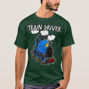 Train Driver Steam Locomotive Rail Enthusiasts Blu T-Shirt