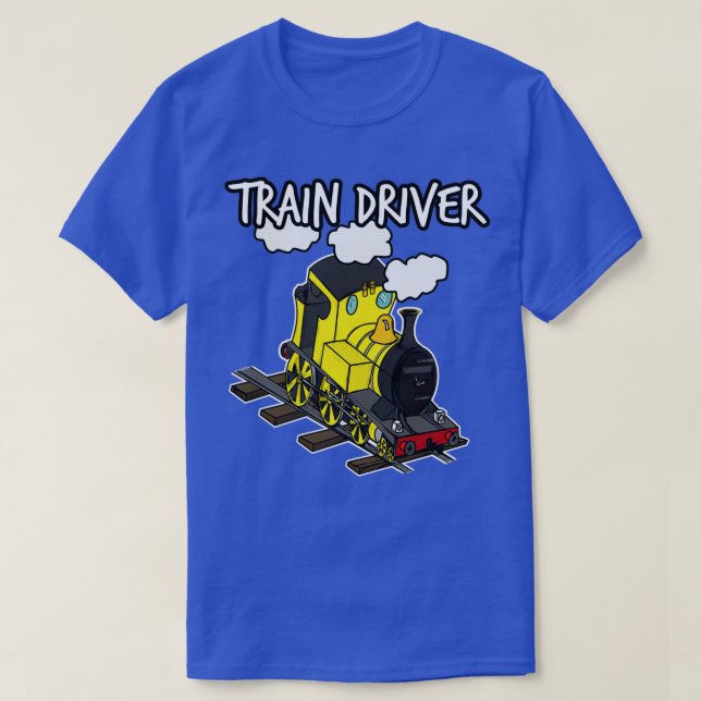 Train Driver Steam Locomotive Rail Enthusiasts Yel T-Shirt (Design Front)