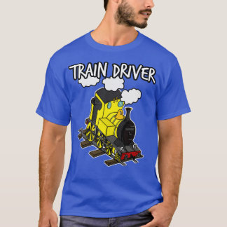 Train Driver Steam Locomotive Rail Enthusiasts Yel T-Shirt