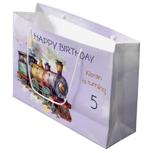 Train Engine Boy 5th. Birthday  Large Gift Bag