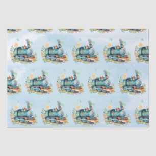 Train Engine Boy Birthday Tissue Paper