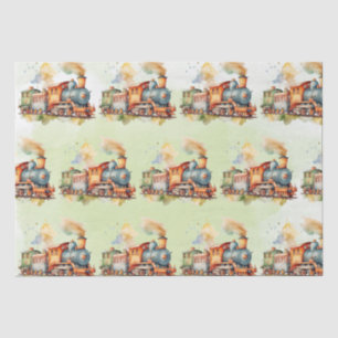 Train Engine Boy Birthday Tissue Paper