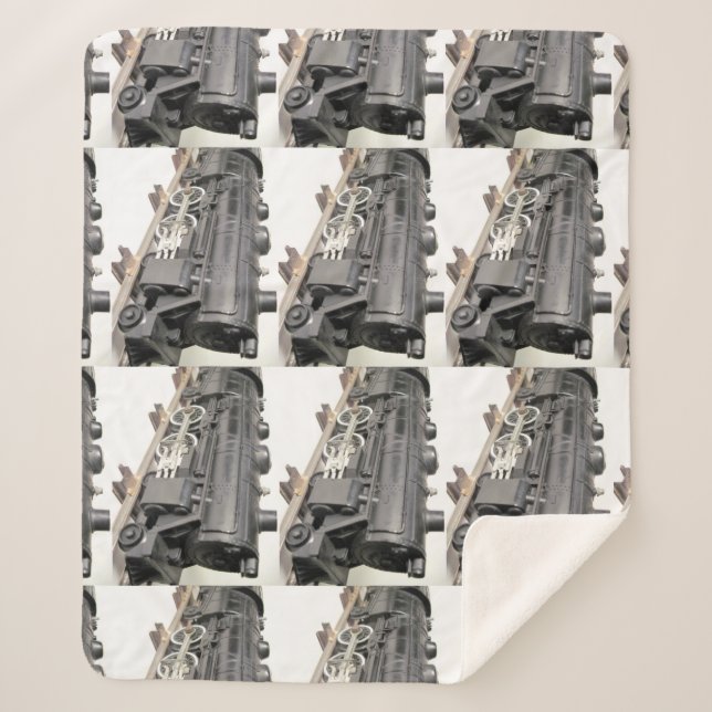 Train Engine Medium Sherpa Blanket (Front)