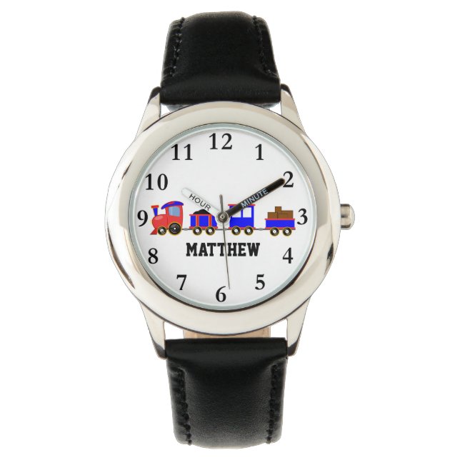 Train Engine Personalized name Boys Watch (Front)