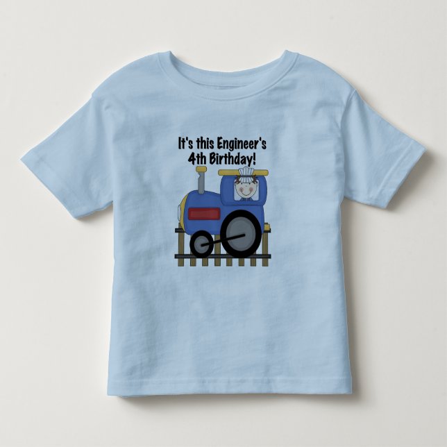 Train Engineer 4th Birthday Tshirts and Gifts (Front)
