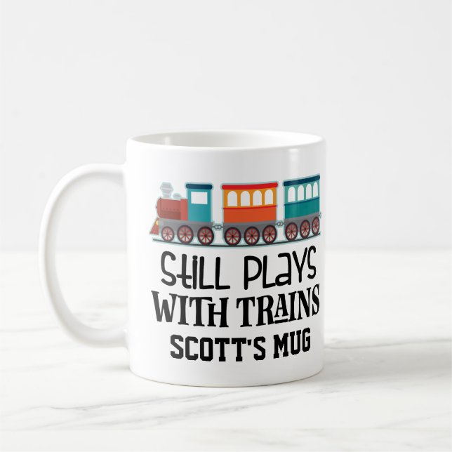 Train Engineer Model Train Collector Gift Coffee Mug (Left)
