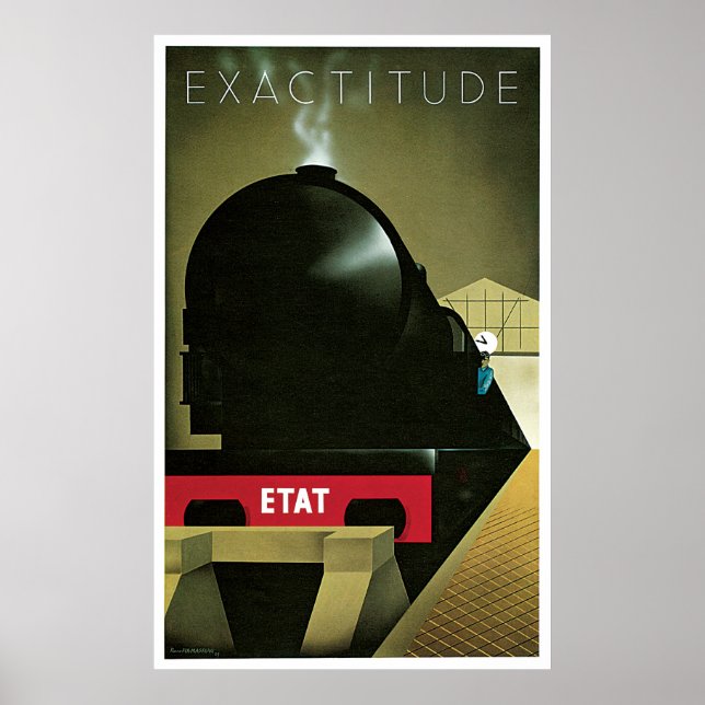 Train Exactitude ETAT Railroad Vintage Poster (Front)