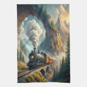 Train Fleece Blanket Kitchen Towel