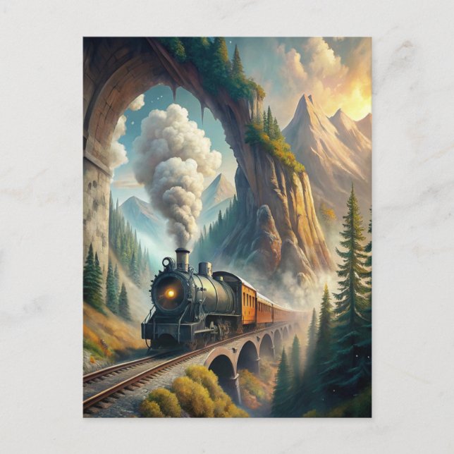 Train Fleece Blanket Postcard (Front)