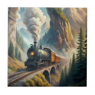 Train Fleece Blanket Tile