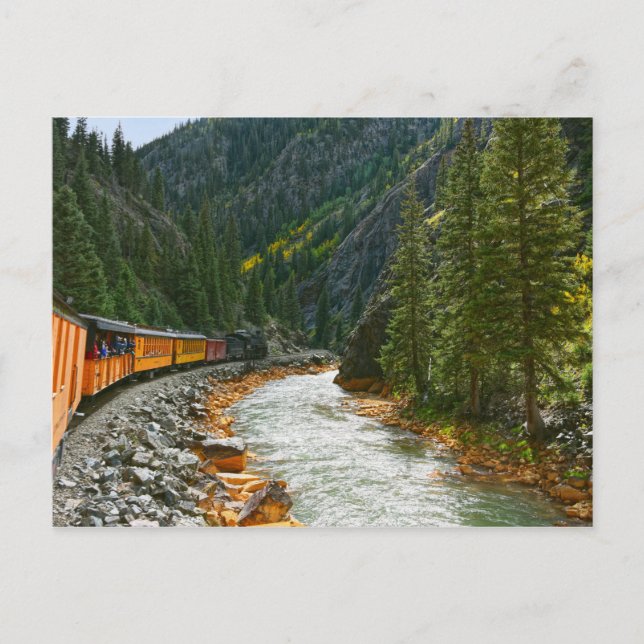 Train Following the Animas River, Colorado Postcard (Front)