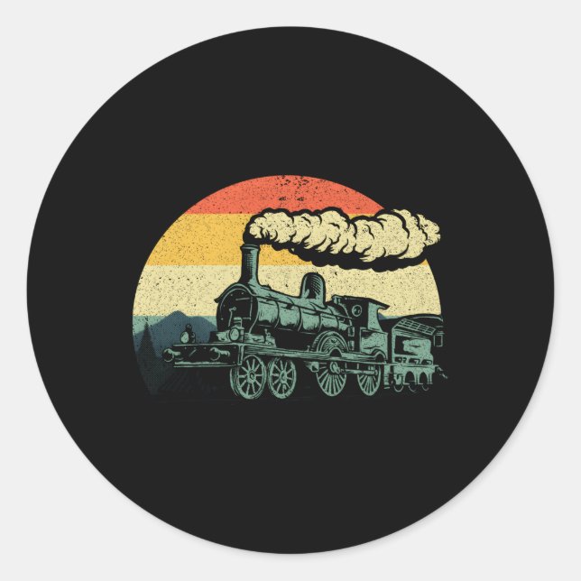 Train For Steam Engine Railroad Model Classic Round Sticker (Front)