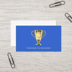 Train for success personal trainer blue business card
