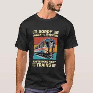 Train Gifts Model Railroad Railway Conductor Cat T T-Shirt