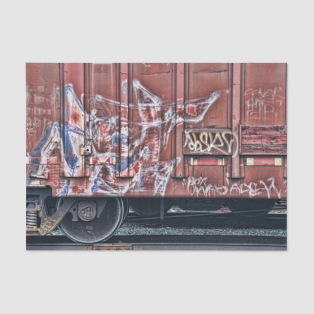 Train Graffiti Grunge Colourful Urban Street Art Tissue Paper (Front)